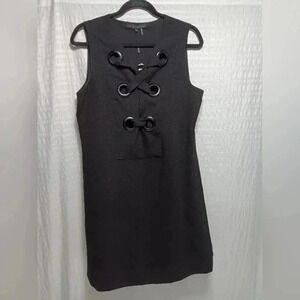 English Factory Sleeveless,  Large front grommet Midi Dress Size M